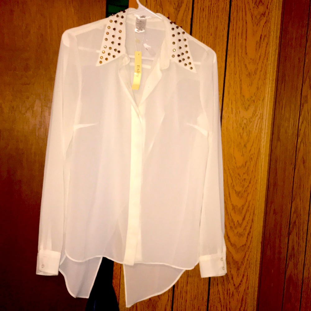 NWT beautiful sheer blouse by Easley small